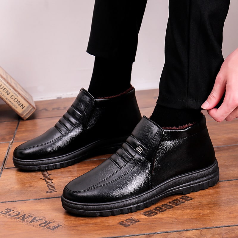 Bota Masculina Aveludada de Couro