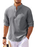imagem da Camiseta Masculina de Linho Valor da Oron Store em fundo branco. Modelo disponível nas cores bege, branco, preto, azul, cinza e cinza escuro. Camiseta casual com tecido leve e respirável de linho e algodão, ideal para o verão 2025. Roupa masculina versátil, com caimento moderno e design elegante. Disponível nos tamanhos PP ao G3.