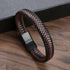 Pulseira Masculina de Couro Onyx