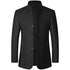 Sobretudo Masculino Invictus exibido em fundo branco, modelo com corte clássico e tecido térmico ideal para o inverno 2025. Casaco longo com mangas compridas, disponível nas cores cinza, vinho e preto, nos tamanhos P ao G1. Roupa de frio masculina elegante e confortável, perfeita para o uso urbano e social. Moda masculina de inverno com acabamento sofisticado e toque moderno.