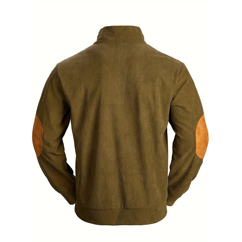 Suéter Masculino Bellini em fundo branco, destacando o modelo com manga longa e tecido misto de algodão e poliéster. Disponível nas cores bege, marrom e preto, ideal para o inverno 2025. Casaco masculino confortável, moderno e versátil, perfeito para dias frios. Moda masculina casual e elegante.