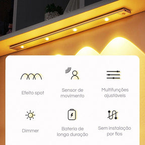 Luminária LED Recarregável com Sensor de Movimento