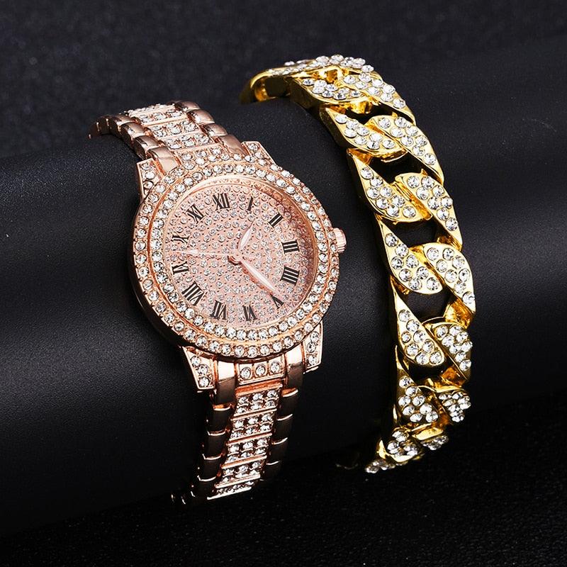 Relógio Feminino LuxuryGirl Diamond™ + Pulseira Grátis - Oron Store